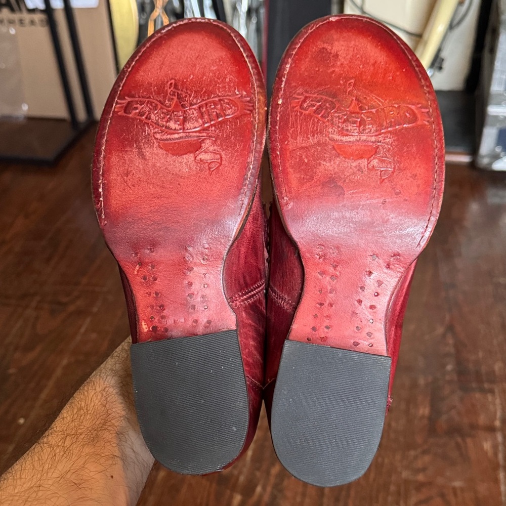 Freebird by Steven Red Studded Myla Leather Women’s Loafers Size 7 - Picture 6 of 8